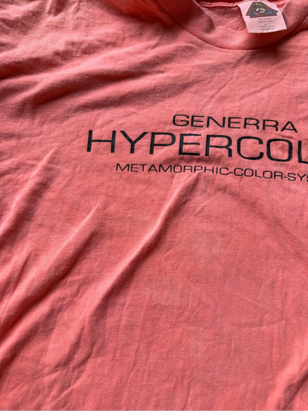 Vintage 90’s generra Hypercolor orange size medium tee - Picture 3 of 4
